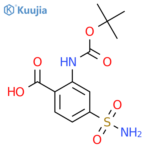 2-{(tert-butoxy)carbonylamino}-4-sulfamoylbenzoic acid structure