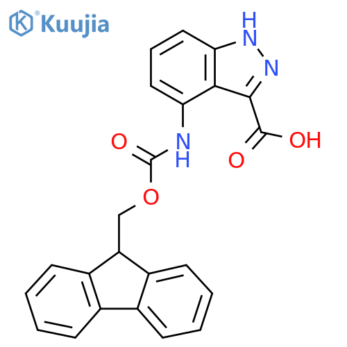 4-({(9H-fluoren-9-yl)methoxycarbonyl}amino)-1H-indazole-3-carboxylic acid structure