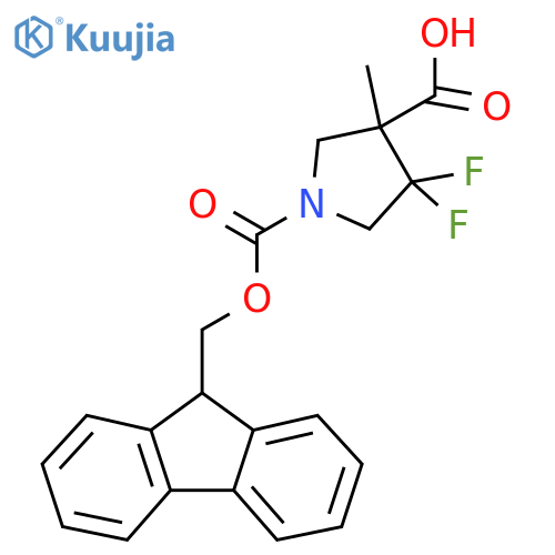 1-{(9H-fluoren-9-yl)methoxycarbonyl}-4,4-difluoro-3-methylpyrrolidine-3-carboxylic acid structure
