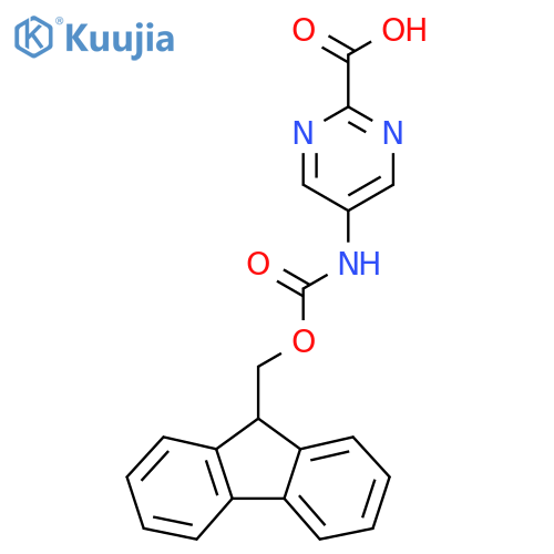 5-({(9H-fluoren-9-yl)methoxycarbonyl}amino)pyrimidine-2-carboxylic acid structure