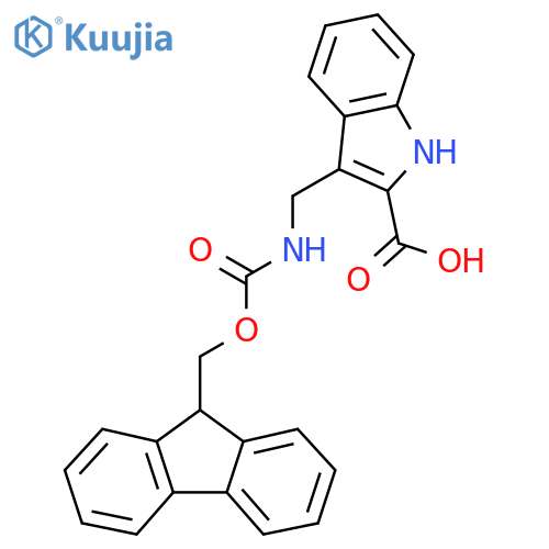 3-({(9H-fluoren-9-yl)methoxycarbonyl}amino)methyl-1H-indole-2-carboxylic acid structure