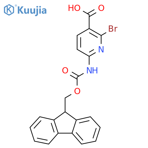 2-bromo-6-({(9H-fluoren-9-yl)methoxycarbonyl}amino)pyridine-3-carboxylic acid structure