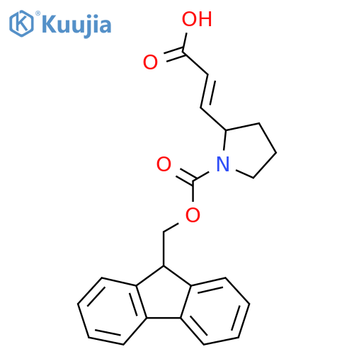 (2E)-3-(1-{(9H-fluoren-9-yl)methoxycarbonyl}pyrrolidin-2-yl)prop-2-enoic acid structure