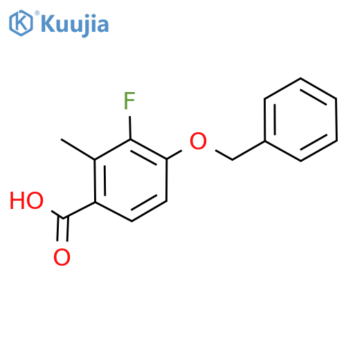 Benzoic acid, 3-fluoro-2-methyl-4-(phenylmethoxy)- structure