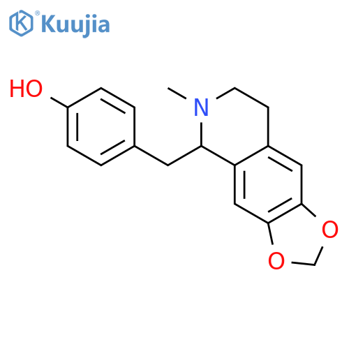 Phenol,4-[[(5R)-5,6,7,8-tetrahydro-6-methyl-1,3-dioxolo[4,5-g]isoquinolin-5-yl]methyl]- structure