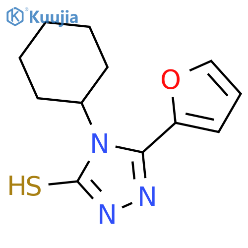 4-Cyclohexyl-5-(furan-2-yl)-4H-1,2,4-triazole-3-thiol structure