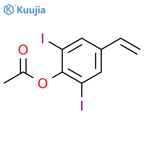 2,6-diiodo-4-vinylphenyl acetate structure