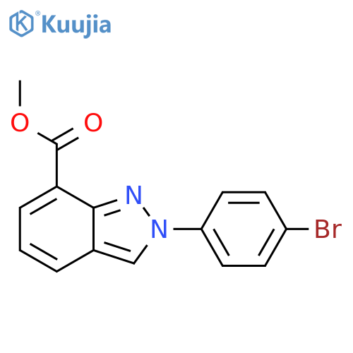 2H-Indazole-7-carboxylic acid, 2-(4-bromophenyl)-, methyl ester structure