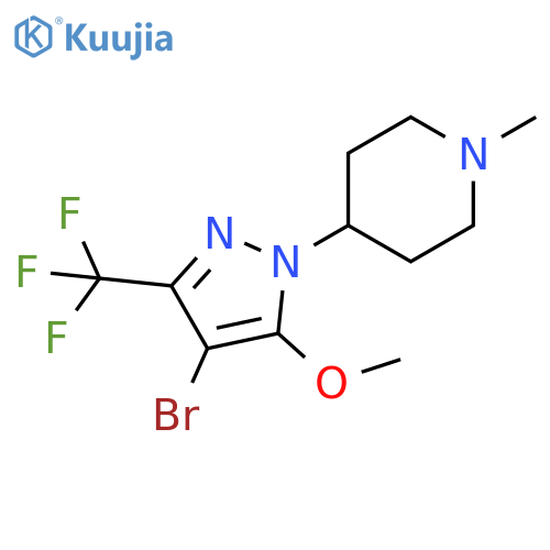 4-[4-bromo-5-methoxy-3-(trifluoromethyl)pyrazol-1-yl]-1-methyl-piperidine structure