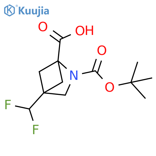 2-(tert-butoxy)carbonyl-4-(difluoromethyl)-2-azabicyclo2.1.1hexane-1-carboxylic acid structure