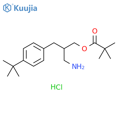 3-amino-2-(4-tert-butylphenyl)methylpropyl 2,2-dimethylpropanoate hydrochloride structure