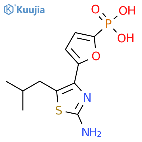 {5-2-amino-5-(2-methylpropyl)-1,3-thiazol-4-ylfuran-2-yl}phosphonic acid structure