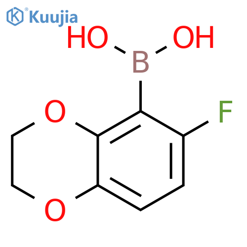 Boronic acid, B-(6-fluoro-2,3-dihydro-1,4-benzodioxin-5-yl)- structure