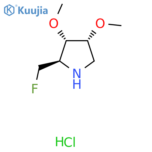 rac-(2R,3S,4R)-2-(fluoromethyl)-3,4-dimethoxypyrrolidine hydrochloride structure