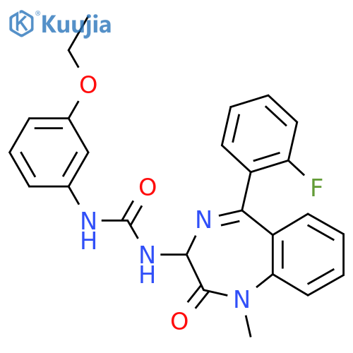 3-(3-ethoxyphenyl)-1-[5-(2-fluorophenyl)-1-methyl-2-oxo-2,3-dihydro-1H-1,4-benzodiazepin-3-yl]urea structure