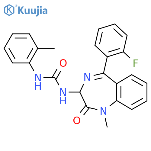 1-[5-(2-fluorophenyl)-1-methyl-2-oxo-2,3-dihydro-1H-1,4-benzodiazepin-3-yl]-3-(2-methylphenyl)urea structure