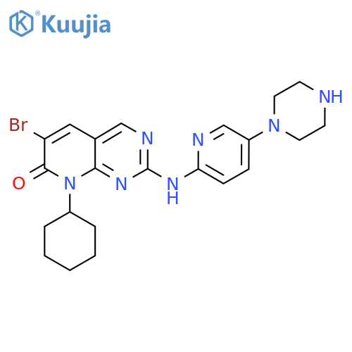 6-bromo-8-cyclohexyl-2-{[5-(piperazin-1-yl)pyridin-2-yl]amino}-7H,8H-pyrido[2,3-d]pyrimidin-7-one structure