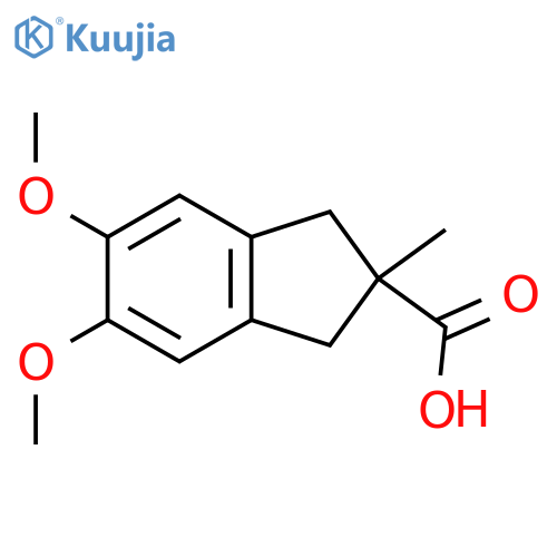 5,6-dimethoxy-2-methyl-2,3-dihydro-1H-indene-2-carboxylic acid structure