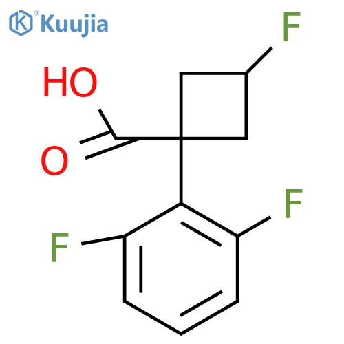 rac-(1r,3r)-1-(2,6-difluorophenyl)-3-fluorocyclobutane-1-carboxylic acid structure