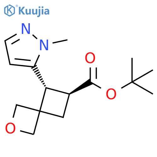 tert-butyl trans-7-(2-methylpyrazol-3-yl)-2-oxaspiro[3.3]heptane-6-carboxylate structure
