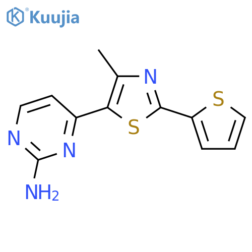 2-Pyrimidinamine, 4-[4-methyl-2-(2-thienyl)-5-thiazolyl]- structure