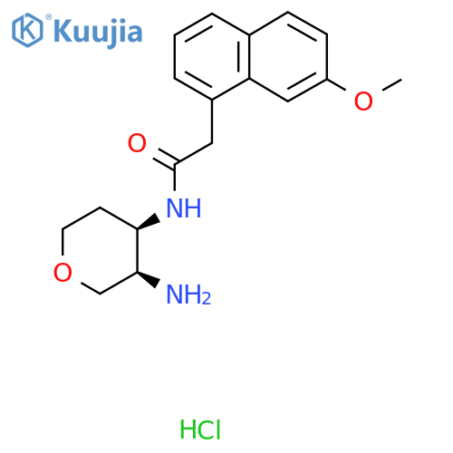 rac-N-(3R,4R)-3-aminooxan-4-yl-2-(7-methoxynaphthalen-1-yl)acetamide hydrochloride, cis structure