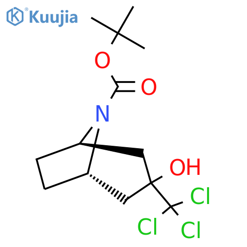 tert-butyl (1R,3R,5S)-3-hydroxy-3-(trichloromethyl)-8-azabicyclo3.2.1octane-8-carboxylate structure