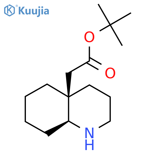 rac-tert-butyl 2-(4aR,8aS)-decahydroquinolin-4a-ylacetate structure