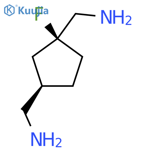 rac-(1R,3S)-3-(aminomethyl)-1-fluorocyclopentylmethanamine structure