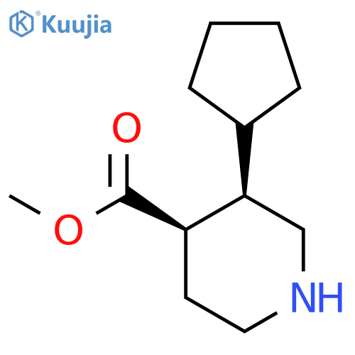 rac-methyl (3R,4R)-3-cyclopentylpiperidine-4-carboxylate structure