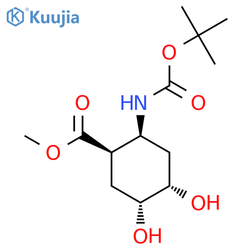 rac-methyl (1R,2S,4S,5R)-2-{(tert-butoxy)carbonylamino}-4,5-dihydroxycyclohexane-1-carboxylate structure