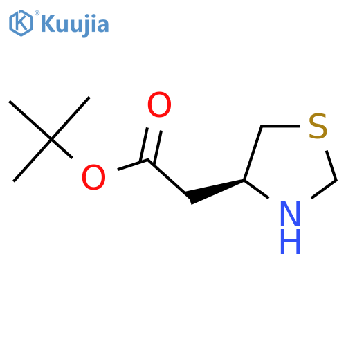 tert-butyl 2-(4S)-1,3-thiazolidin-4-ylacetate structure
