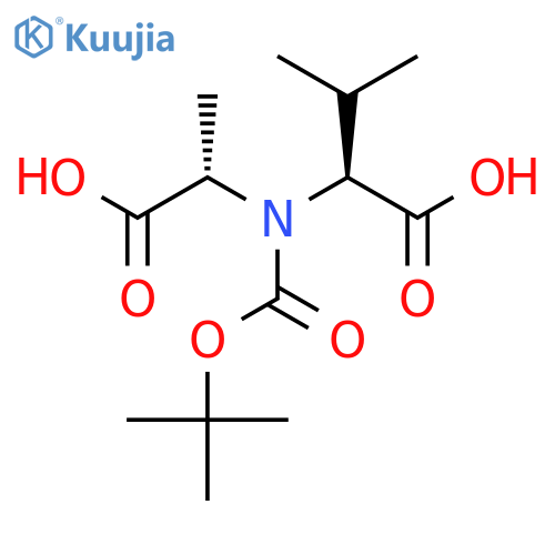 (2S)-2-{(tert-butoxy)carbonyl(1S)-1-carboxyethylamino}-3-methylbutanoic acid structure