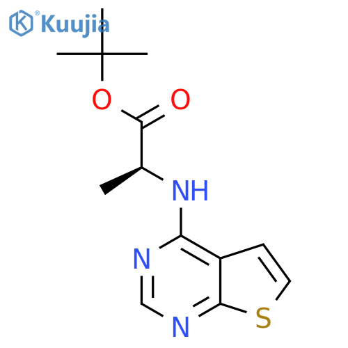 tert-butyl (2S)-2-({thieno2,3-dpyrimidin-4-yl}amino)propanoate structure
