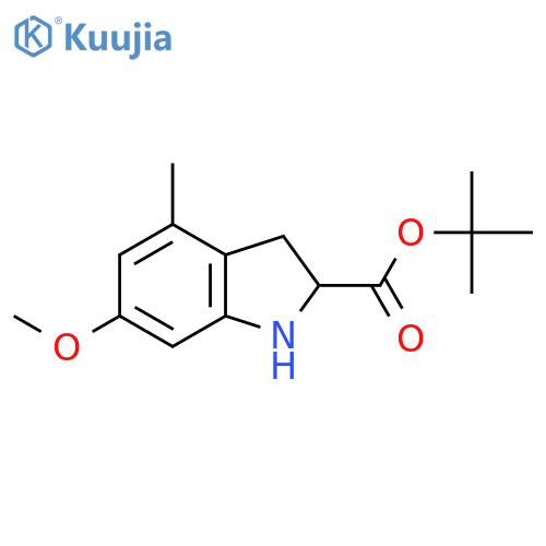 tert-butyl 6-methoxy-4-methyl-2,3-dihydro-1H-indole-2-carboxylate structure