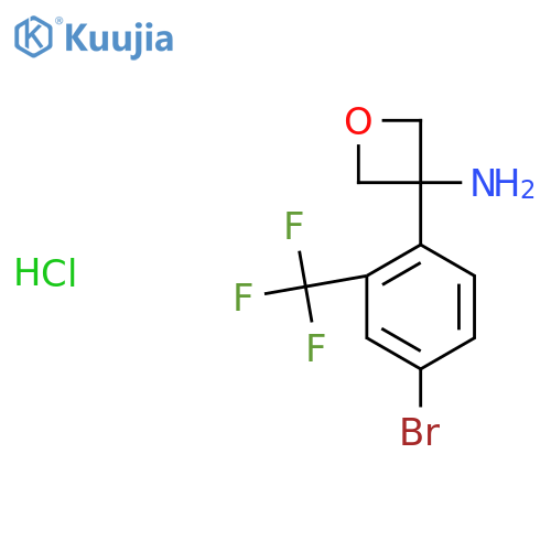 3-4-bromo-2-(trifluoromethyl)phenyloxetan-3-amine hydrochloride structure