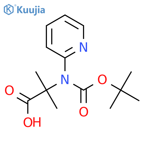 2-{(tert-butoxy)carbonyl(pyridin-2-yl)amino}-2-methylpropanoic acid structure