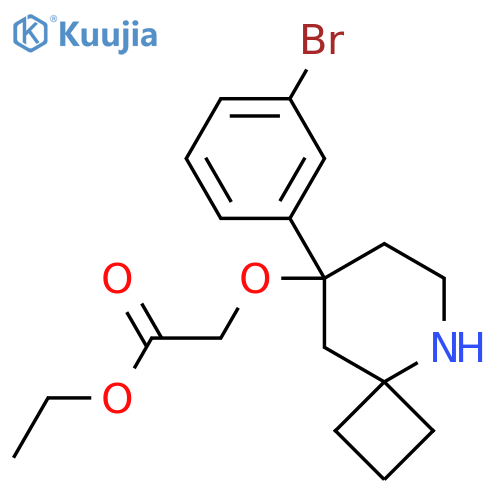 Ethyl 2-{[8-(3-bromophenyl)-5-azaspiro[3.5]nonan-8-yl]oxy}acetate structure