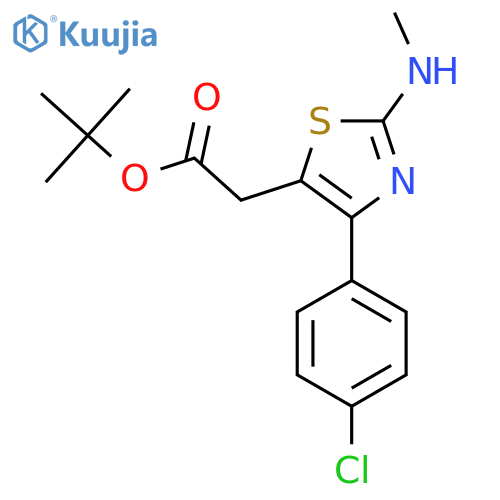 tert-butyl 2-4-(4-chlorophenyl)-2-(methylamino)-1,3-thiazol-5-ylacetate structure
