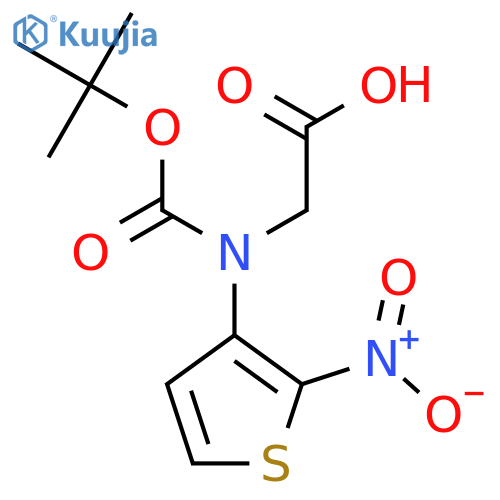 2-{(tert-butoxy)carbonyl(2-nitrothiophen-3-yl)amino}acetic acid structure