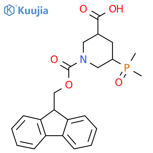5-(dimethylphosphoryl)-1-{(9H-fluoren-9-yl)methoxycarbonyl}piperidine-3-carboxylic acid structure