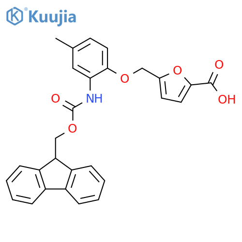 2-Furancarboxylic acid, 5-[[2-[[(9H-fluoren-9-ylmethoxy)carbonyl]amino]-4-methylphenoxy]methyl]- structure