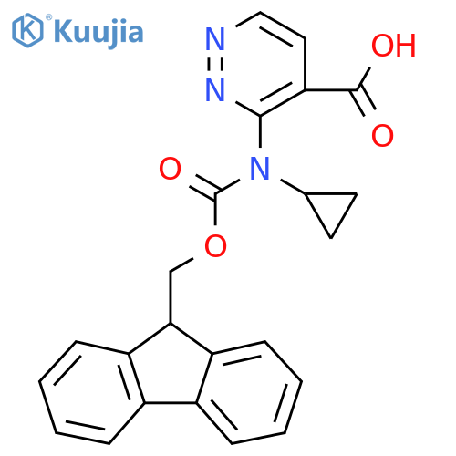 3-[cyclopropyl({[(9H-fluoren-9-yl)methoxy]carbonyl})amino]pyridazine-4-carboxylic acid structure