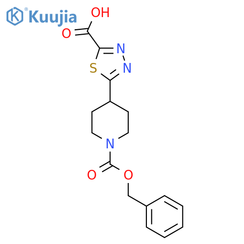 5-{1-(benzyloxy)carbonylpiperidin-4-yl}-1,3,4-thiadiazole-2-carboxylic acid structure