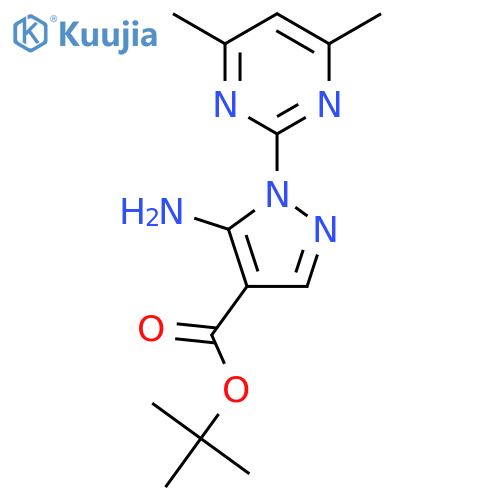 tert-butyl 5-amino-1-(4,6-dimethylpyrimidin-2-yl)-1H-pyrazole-4-carboxylate structure