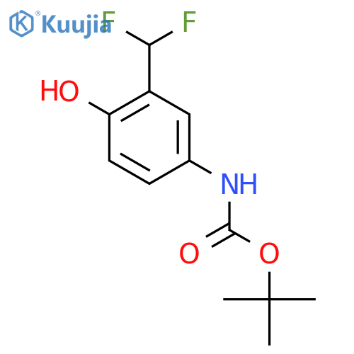 tert-butyl N-3-(difluoromethyl)-4-hydroxyphenylcarbamate structure