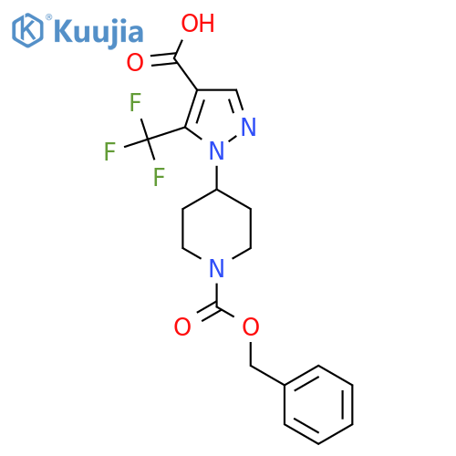 1-{1-(benzyloxy)carbonylpiperidin-4-yl}-5-(trifluoromethyl)-1H-pyrazole-4-carboxylic acid structure