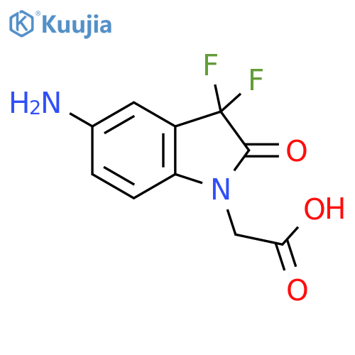 2-(5-amino-3,3-difluoro-2-oxo-2,3-dihydro-1H-indol-1-yl)acetic acid structure