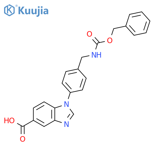 1-4-({(benzyloxy)carbonylamino}methyl)phenyl-1H-1,3-benzodiazole-5-carboxylic acid structure
