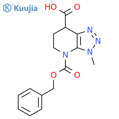 4-[(benzyloxy)carbonyl]-3-methyl-3H,4H,5H,6H,7H-[1,2,3]triazolo[4,5-b]pyridine-7-carboxylic acid structure